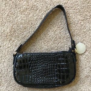 NWT black croc baby bag